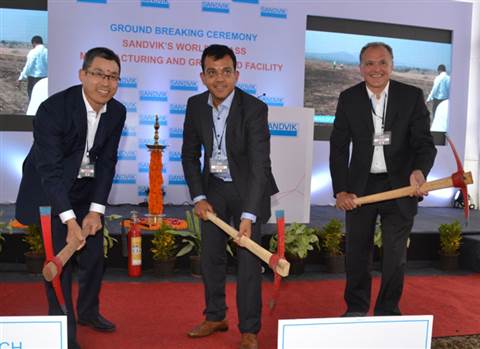Dinggui Gao, president of Sandvik Construction, Parag Satpute, managing director of, Sandvik Asia an