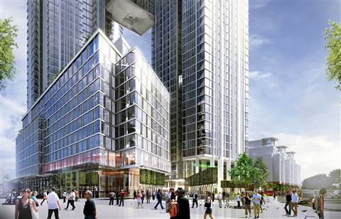 A computer generated image of what the One Nine Elms development will look like once completed. Pict