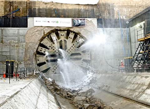 A consortium led by FCC has broken through on the first 1.2 km section of the green line on Riyadh, 