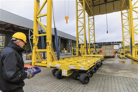 Enerpacâ€™s new SPMT 600, including two trailers and a power pack, can be shipped inside one 20-foot c
